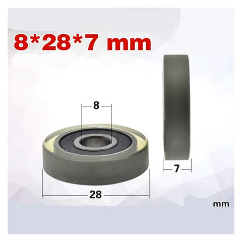 Solid PU Polyurethane Roller Bearing With External M8 M6 Thread And Soft Rubber Coating For Skateboards Doors And Industrial Motor Conveyor Wheels Hella Durable With Super Smooth Rolling Experience Everyday