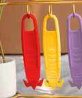 Safe Recessed Blade Box Cutter Knife 10 Pack Purple With Double Sided Blade For Easy Cuts And Reduced Risk Of Lacerations No Sweat For Opening Boxes Packages And Cartons, purple box cutter hanging with red and yellow units