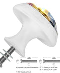 White Sunflower Rooster Fence Cabinet Knobs 4 Pack Pull Handles For Dresser Drawer Cupboard Kitchen Closet Wardrobe Doors 35mm