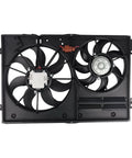 Top Tier Engine Radiator Cooling Fan Slick Replacement For Vw Jetta Passat Golf Tiguan And Audi direct fit fan assembly view.