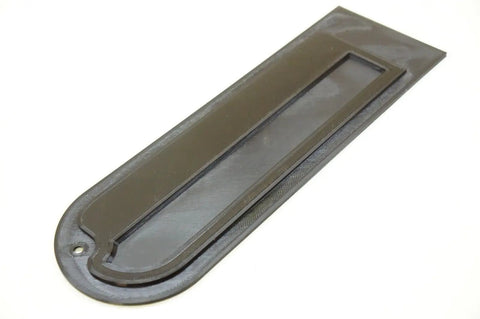 Zero Clearance Throat Plate Insert For Craftsman Table Saw Model 113 113.298090, angled view of black plastic design.