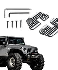 Rugged Aluminum Alloy Sun Visor Clip Repair Kit for Jeep Wrangler JK JL and Gladiator, black finish American flag design.
