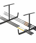 Overhead Garage Storage Rack With Heavy Duty Ceiling Hooks For Ladders, Bikes, Lumber, Tools And Other Bulky Gear Easy Install Space Saving Ceiling Mount Organizer For Your Workshop Or Garage