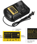 Replacement Charger For 12V-20V Max Lithium Ion Batteries Compatible With DCB101 DCB115 DCB107 DCB105 Fast Charging US Standard Plug