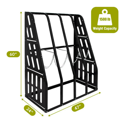Heavy Duty Vertical Bar Rack Ready To Handle 1500 Lb Wall Mount Storage For Long Parts And Tool Boxes Welded Steel Frame dimensions of 47x24x60 inches.