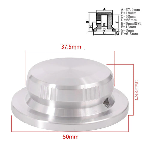 2 Pack Built Tanklike Cnc Aluminum Pointer Knobs With Killer Knurled Grip For Stereo Amplifier And Digital Volume Dial showing dimensions.