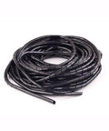 Coiled 10m black spiral cable wire tidy wrap kit for PC home theater and TV setup, 4 to 50mm bundling wrap for desk and behind wall cables.