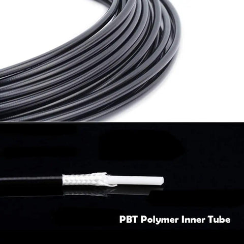 Close-up of Dope 2500mm Bicycle Hydraulic Disc Brake Hose Kit for Shimano BH59 system with black PBT polymer inner tube.