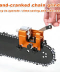 Hand Crank Chainsaw Sharpener Kit With 7 Grinding Heads, Universal Fit For 4 To 22 Inch Saws, Portable Aluminum Alloy Build, Orange