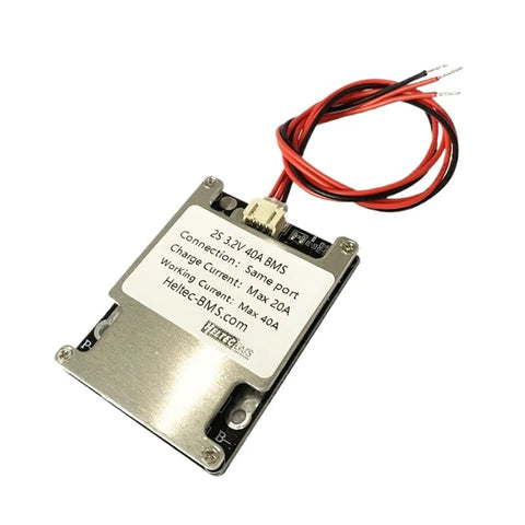 2S 40A BMS Board With Active Balancing For 7 Point 4V To 8 Point 4V Li Ion NCM And LiFePo4 Batteries, compact design with wires.