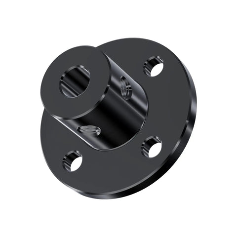 Two Pack Rigid Flange Shaft Coupling 3mm Bore 10mm Outer Diameter 70mm Long Black Metal Connector For CNC Machining And DIY Projects Chromium Plated Iron C45 Steel Built For Strength And Precision, black flange coupling