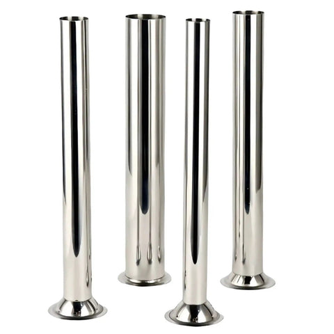 4-Pack Universal Sausage Stuffer Tubes with four diameters for LEM 606 series stuffers, stainless steel, vertical view