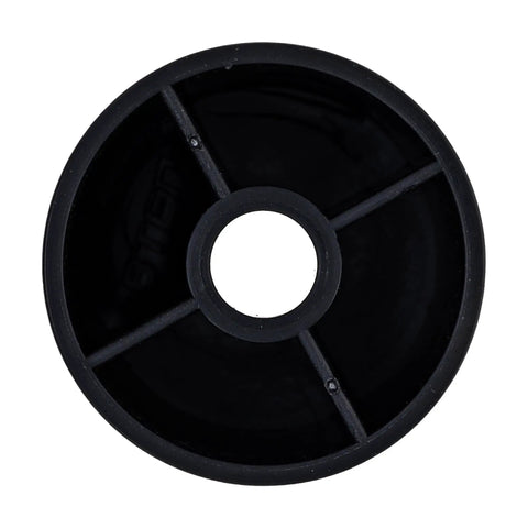 Top view of a black deck roller for Cub Cadet mowers I1050 and I1046 compatible with 50 inch or 54 inch lawn striping kit, four pack model.