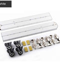 Hidden Desktop Folding Connector Accessories Set With Hydraulic Rod Hinges in white, including folding stands, hinges, and wheels.