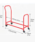 Heavy Duty Rolling Tire Storage Rack Holds Four Wheel Rims Sturdy Cold Rolled Steel Mobile Garage Organizer Cart dimensions shown