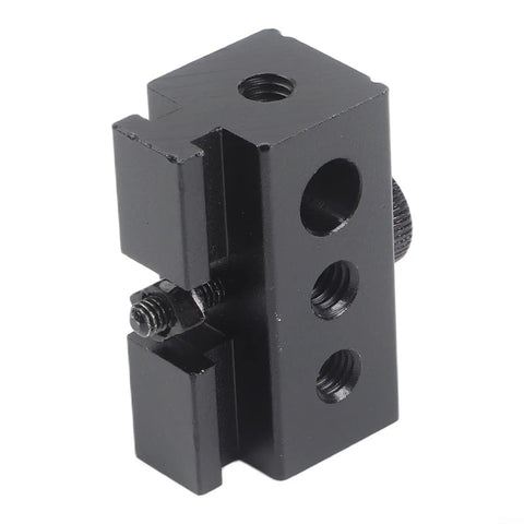 Heavy Duty Black Aluminum Igt Table Track Slider Clamp Mount features three ports for versatile camp lighting setups.