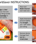 Drip Irrigation Cutter Tool For One Quarter Inch Micro-Drip Tubing Quick Safe Slice instructions showing ergonomic design.