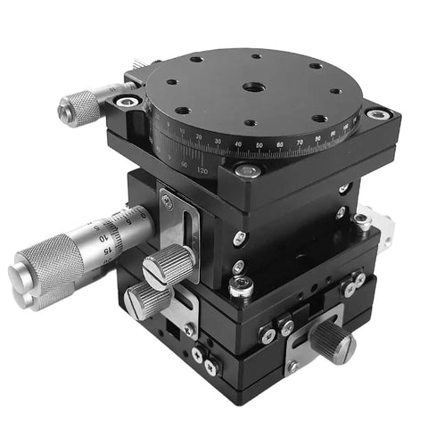 4 Axis Manual Linear Stage For Pro Level XYZZR Alignment With A Smooth Cross Roller Table, 60x60mm, Replacement For LT60 LM Bearing