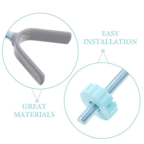 Gate Hardware Mount Kit With Threaded Screw Rods And Spindle Adapter For Staircase Safety Gates Easy Installation Sturdy ABS And Steel Construction close-up