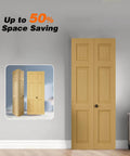 Unfinished Paneled Pine Bi-Fold Door 30x80 Inches For Closet And Interior Use With Hardware Kit And Handle Built Tough