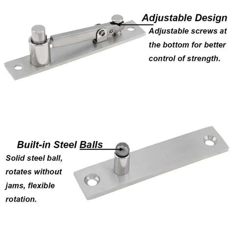 Heavy Duty Pivot Hinge for Wood Doors Stainless Steel Hidden Door Hinge for Secret Doors adjustable screws and steel balls design