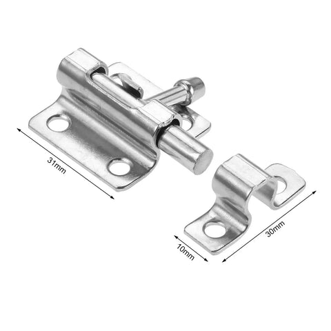Silver Metal Barrel Bolt Door Latch Set 2 Pack With Screws For Doors Gates And Pet Doors Gate Holder Flip Latch Security Hardware