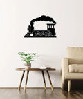 Steam Locomotive Metal Wall Art For Indoor Outdoor Decor Rustic Industrial Silhouette Sign Black 16 Inch Dope Industrial Vibe