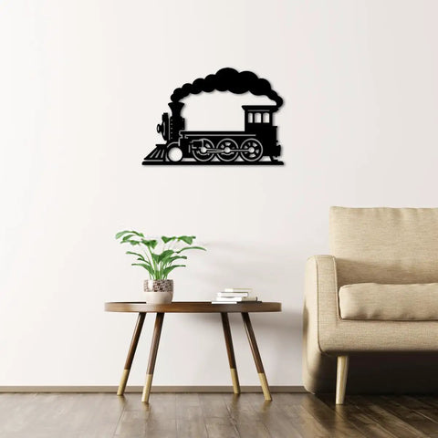 Steam Locomotive Metal Wall Art For Indoor Outdoor Decor Rustic Industrial Silhouette Sign Black 16 Inch Dope Industrial Vibe