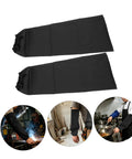 Heavy Duty Fire Retardant Welding Sleeves Featuring A Locksteady Snug Fit And Next Level Heat Resistant Arm Guards Crafted From Premium Cotton For Zero Hassle Shop Grind And Mechanic Jobs Delivered As One Pair In Classic Black, shown flat.