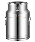 Heavy Duty 304 Stainless Steel Storage Container 16.9 Gallon No Sweat Airtight Barrel For Milk Water Grains Coffee Beans Flour Hangable Lid Top Shelf Rust Proof Daily Driver in polished finish