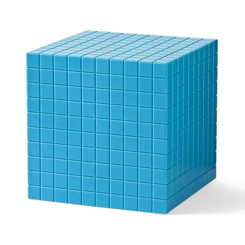 Blue Base Ten Blocks Classroom Set For Math Practice, Thousands Cube for Kids Place Value
