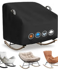 Oversized Papasan Chair Cover Waterproof Patio Shield For Large Papasan, Egg And Rattan Wicker Chairs Up To 41W X 45D X 31H, shown covering two chairs