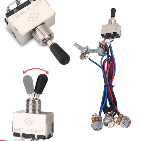 2 Volume 2 Tone Guitar Wiring Harness With 3 Way Switch 500K Pots Copper Shaft Sleeve Anti Aging Wires For LP Style Guitars Plug And Play Ready To Ship