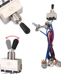 2 Volume 2 Tone Guitar Wiring Harness With 3 Way Switch 500K Pots Copper Shaft Sleeve Anti Aging Wires For LP Style Guitars Plug And Play Ready To Ship, showing components and wires.