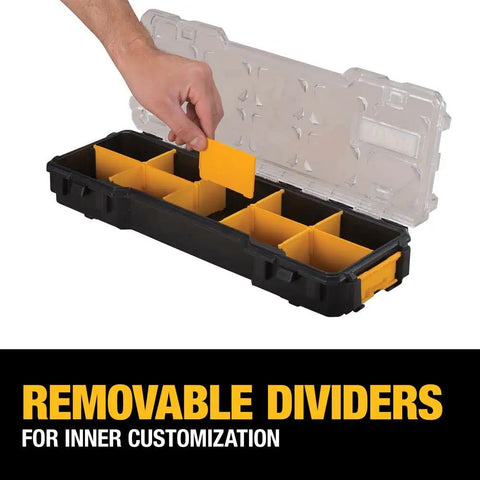 10 Compartment Pro Organizer With Removable Dividers, Durable Polycarbonate Lid, Hand Adjusting Divider