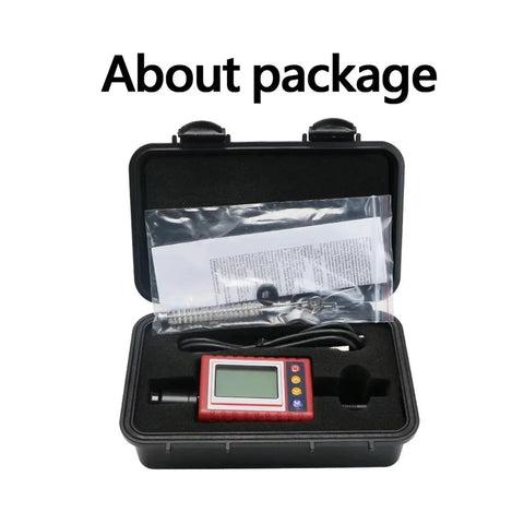 Heavy Duty Portable Digital Leeb Hardness Tester High Precision Industrial Sclerometer in protective case, showing included accessories.