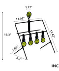 Resetting Steel Target Set For Airsoft BB Guns And Rimfire Caliber 22 And 177 with dimensions for shooting practice