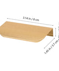 Concealed Zinc Alloy Cabinet Pull Handle Set 80mm Long Arc Edge With Brushed Gold Finish 10 Pack No Drill Install dimensions shown