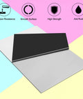 CKVIHAV 430 stainless steel sheet plates, 8x12x1/16 in, two pieces; silver base with black top plate.