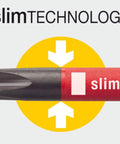 Close-up of Insulated SoftFinish SlimLine blade tip showcasing slim technology, part of 19 Piece Blade Set for electricians.