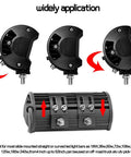 Bottom Mounted LED Light Bar Brackets Kit 2 Pack Adjustable Universal Slide Base Mounts For LED Pods And Work Light Bars Rugged Heavy Duty reverse side multiple brackets shown