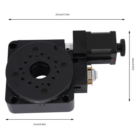 Motorized Rotation Stage With High Precision Worm Gear Portable Rotating Table top view dimensions