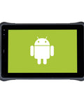 Rock Solid 10 1 Inch Industrial Rugged Tablet With Android 11 Os, showing green screen with Android logo design.