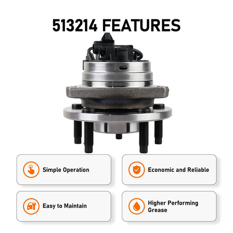 Front Wheel Hub Bearing Assembly With ABS For Chevy Malibu 2004-2012, Cobalt 2005-2010, HHR 2008-2010, Pontiac G6 2005-2010, Saturn Aura