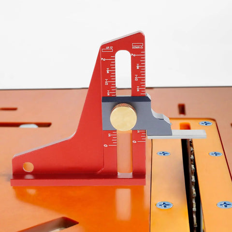 Woodworking Height Gauge With CNC Machined Aluminum Alloy Depth Tool, Pro Grade Dual Metric And Inch Scales for Table Saw