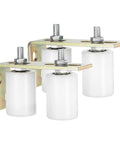 Four Nylon Gate Rollers And Two L Bracket Set For Sliding Doors 2 Inch Dia By 2-3/4 Inch Length 60mm Gate Width Ready Universal Ball Bearing Gate Guider White
