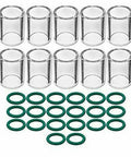 Upgrade Your Welding Game With This TIG Torch Parts Set For SR WP-17 18 26 And WP-9 20 Models with 10 glass cups and 20 O rings.