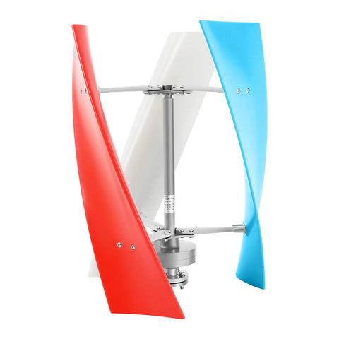 400W 12V Wind Turbine Generator Kit With Helix Blades And Maglev Axis, colorful vertical helix turbine for home use.
