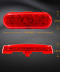 Six Inch Oval LED Brake Light And Marker For Trucks And Trailers 26 LEDs IP65 Waterproof DOT Approved dimensions view
