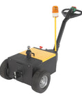 Heavy Duty Electric Powered Tugger 3K Cart Mover for airports features yellow and black design with large wheels for dragging trailers.